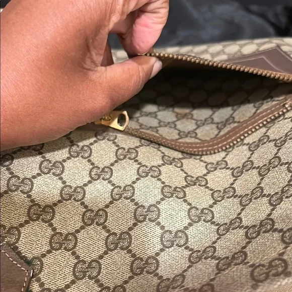 Gucci Monogram Tote Bag with Brown Accents - Picture 6 of 9
